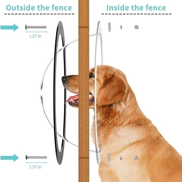 Fence Bubble Peek Window Playground Pet Dog Cat Fence Window 2 Pack Clear Domes - Picture 2 of 6